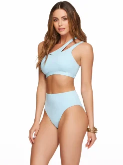 Jessica Simpson Solid One Shoulder Top With Slash In < Swim
