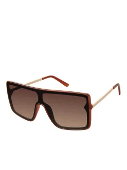 Jessica Simpson Square Shield Metal Temple Sunglasses In < Sunglasses