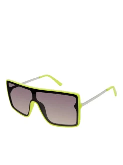 Jessica Simpson Square Shield Metal Temple Sunglasses In < Sunglasses