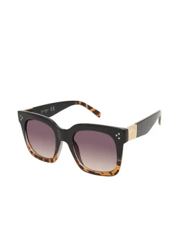 Jessica Simpson Stand-Out Cat-Eye Sunglasses In Black & Tortoise< Sunglasses