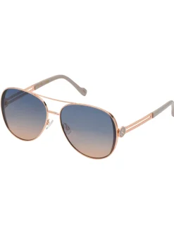 Jessica Simpson Stylish Metal Aviator Sunglasses In & Cream< Sunglasses