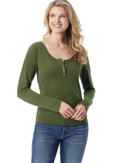 Jessica Simpson Tahani Henley Top In < Tops & Tees