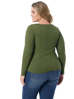 Jessica Simpson Tahani Henley Top In < Tops & Tees