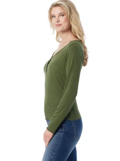 Jessica Simpson Tahani Henley Top In < Tops & Tees