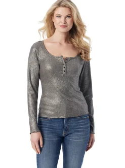 Jessica Simpson Tahani Henley Top In < Tops & Tees