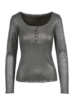 Jessica Simpson Tahani Henley Top In < Tops & Tees