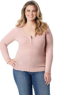 Jessica Simpson Tahani Henley Top In < Tops & Tees