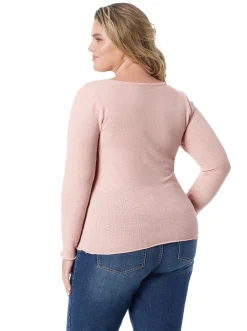 Jessica Simpson Tahani Henley Top In < Tops & Tees