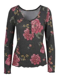 Jessica Simpson Tahani Henley Top In < Tops & Tees