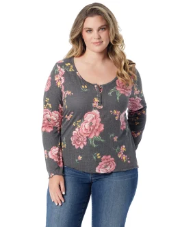 Jessica Simpson Tahani Henley Top In < Tops & Tees