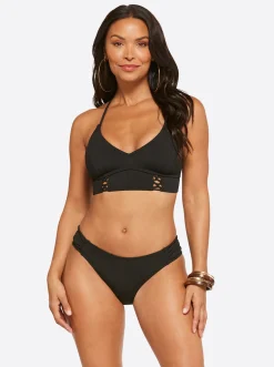 Jessica Simpson Textured Solids Cropped Cami In < Swim|Two Piece Swim