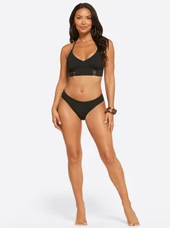 Jessica Simpson Textured Solids Cropped Cami In < Swim|Two Piece Swim