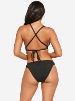 Jessica Simpson Textured Solids Full Support Triangle Bra In < Swim