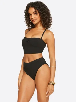 Jessica Simpson Textured Solids Open Back Tank In < Swim