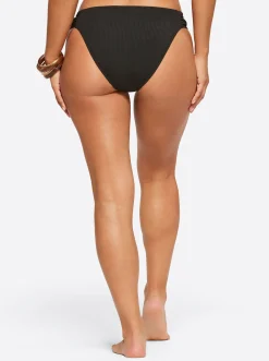 Jessica Simpson Textured Solids Side Shirred Hipster In < Swim|Two Piece Swim