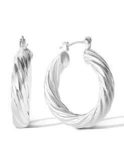 Jessica Simpson Thick Twisted Hoop Earrings In < Earrings