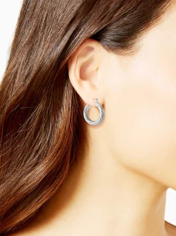 Jessica Simpson Thick Twisted Hoop Earrings In < Earrings