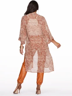 Jessica Simpson Tina Kimono In Leopard Swirl< Jackets, Blazers & Kimonos|Tops & Tees