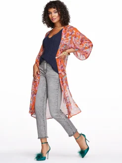 Jessica Simpson Tina Kimono In Vibrant Bouquet< Jackets, Blazers & Kimonos|Tops & Tees