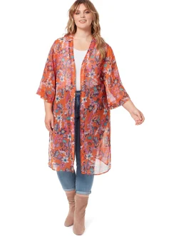 Jessica Simpson Tina Kimono In Vibrant Bouquet< Jackets, Blazers & Kimonos|Tops & Tees