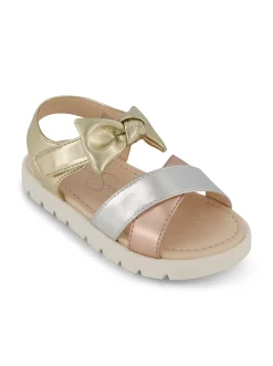Jessica Simpson Toddler Tia Cross Sandals In Metallic Multi<Kids Kids