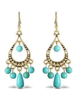Jessica Simpson Turquoise Bead Chandelier Earrings< Turquoise Collection|Earrings