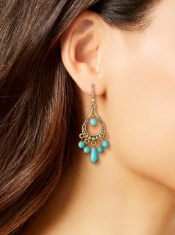 Jessica Simpson Turquoise Bead Chandelier Earrings< Turquoise Collection|Earrings