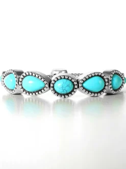 Jessica Simpson Turquoise Stone Slider Bracelet In < Turquoise Collection|Bracelets