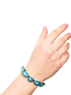 Jessica Simpson Turquoise Stone Slider Bracelet In < Turquoise Collection|Bracelets