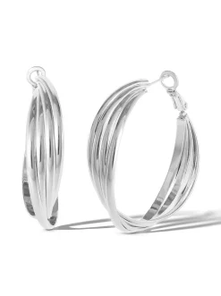 Jessica Simpson Twisted Layered Hoop Earrings In < Earrings