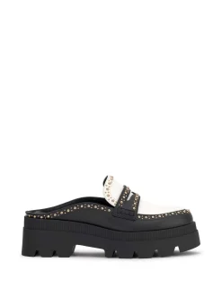 Jessica Simpson Uma Slip On Loafer In Black & White< Slides & Mules