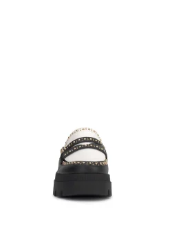 Jessica Simpson Uma Slip On Loafer In Black & White< Slides & Mules