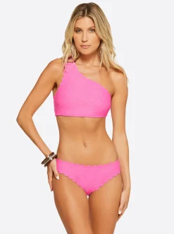 Jessica Simpson Under The Sea One Shoulder Top In < Swim