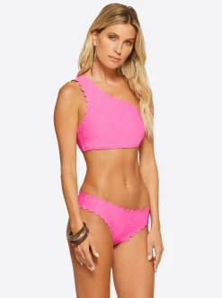 Jessica Simpson Under The Sea One Shoulder Top In < Swim