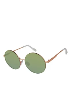 Jessica Simpson Vintage Metal Round Sunglasses In & White< Sunglasses
