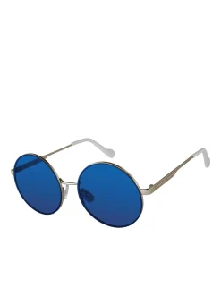 Jessica Simpson Vintage Metal Round Sunglasses In & Blue< Sunglasses