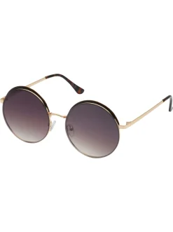 Jessica Simpson Vintage Round Metal Sunglasses In & Tortoise< Sunglasses