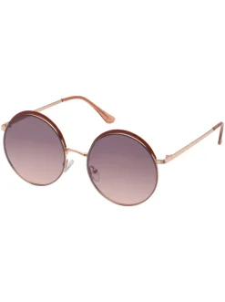Jessica Simpson Vintage Round Metal Sunglasses In & Tan< Sunglasses
