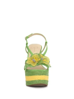 Jessica Simpson Visela Flower Wedge Sandal In Green< Wedges