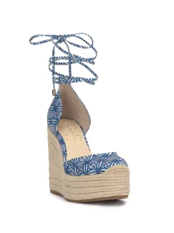 Jessica Simpson Weyla Espadrille Wedge In Blue Print< Wedges