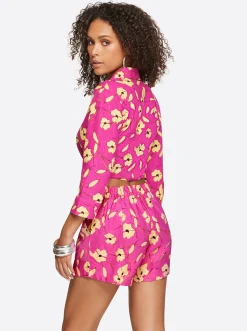 Jessica Simpson Wisteria Tie Front Top In < Sets|Tops & Tees