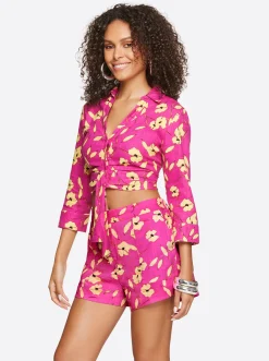 Jessica Simpson Wisteria Tie Front Top In < Sets|Tops & Tees