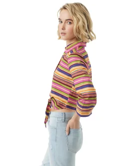 Jessica Simpson Wisteria Tie Front Top In < Sets|Tops & Tees