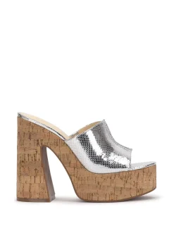 Jessica Simpson Xona Platform Sandal In Silver< Sandals|Slides & Mules
